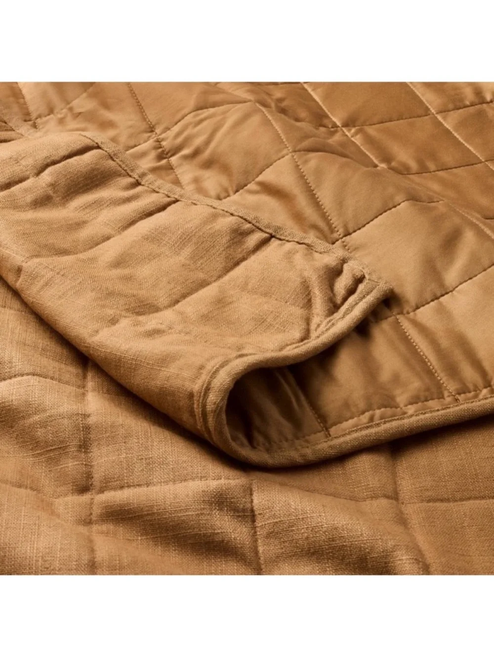 Casaluna King Heavyweight Linen Blend Quilt , Warm Brown